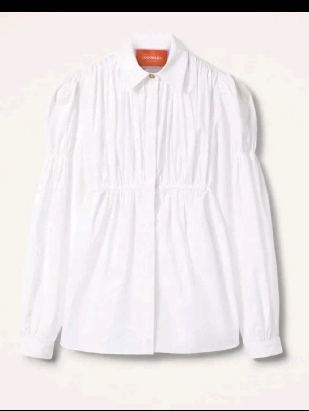 La DoubleJ Franca Shirt in Solid White Tailor Poplin Top Sz S